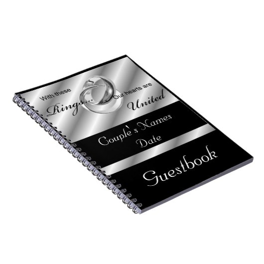 Silver Gay Wedding of Shower Guestbook-laptop Notitieboek (Rechterzijde)