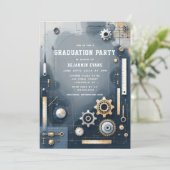 Silver Gears Engineering Afstuderen Foto Kaart (Staand voorkant)