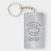 Silver geborsteld Metaal Logo en QR-code Acryl Sleutelhanger (Voorkant)