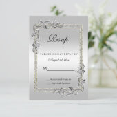 Silver Gem en Glitter 25th Wedding Jubileum (Staand voorkant)