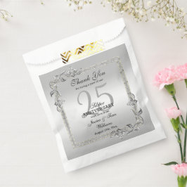 Silver Gem en Glitter 25th Wedding Jubileum Bedankzakje