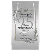 Silver Gem en Glitter 25th Wedding Jubileum Klein Cadeauzakje (Voorkant)