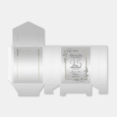 Silver Gem & Glitter 25th Birthday Party Bedankdoosjes (Uitgevouwen)