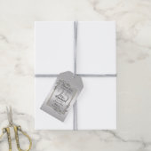 Silver Gem & Glitter 25th Birthday Party Cadeaulabel (Met Touw)