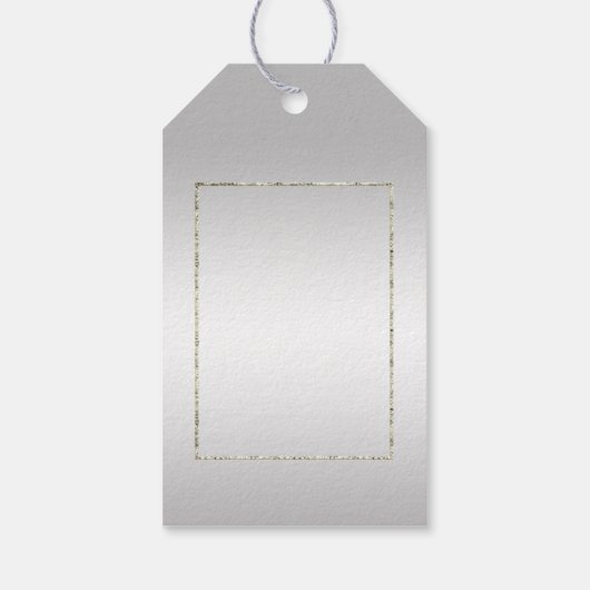 Silver Gem & Glitter 25th Birthday Party Cadeaulabel (Achterkant)