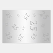 Silver Gem & Glitter 25th Birthday Party Inpakpapier Vel (Voorkant 2)