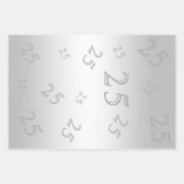 Silver Gem & Glitter 25th Birthday Party Inpakpapier Vel (Voorkant)
