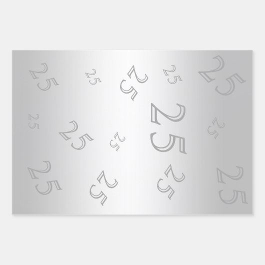 Silver Gem & Glitter 25th Birthday Party Inpakpapier Vel (Voorkant)