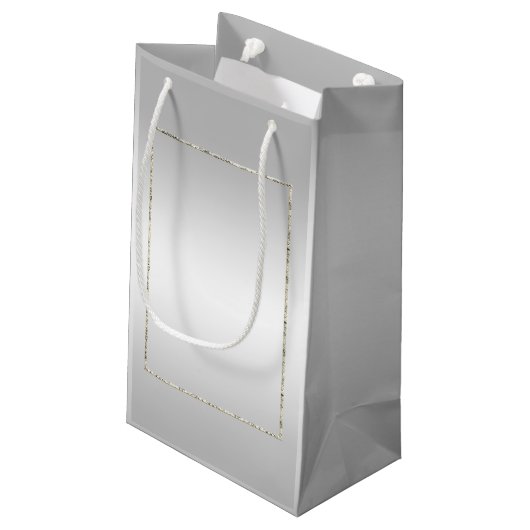 Silver Gem & Glitter 25th Birthday Party Klein Cadeauzakje (Achterkant Gekanteld)