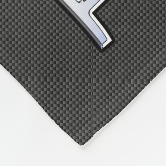Silver Gemini Sign on Charcoal Carbon Fiber Print Fleece Deken (Hoek)