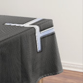 Silver Gemini Sign on Charcoal Carbon Fiber Print Tafelkleed (Voorbeeld)