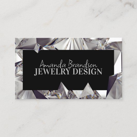 Silver Gemstone Diamond Jeweler Design Visitekaartje (Voorkant)