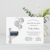 Silver Gender Neutraal Baby shower per post Kaart (Staand voorkant)