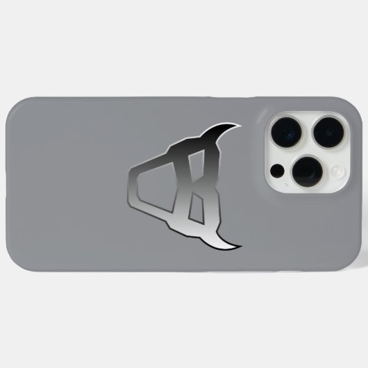 Silver Geometric Bull Chrome Look logo Case-Mate iPhone Case (Achterkant (horizontaal))