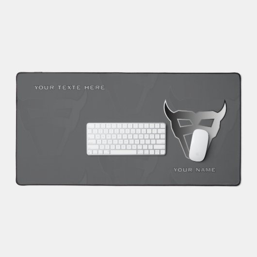 Silver Geometric Bull Pro Gamer Mousepad Bureaumat (Keyboard & Muis)