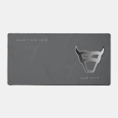 Silver Geometric Bull Pro Gamer Mousepad Bureaumat (Voorkant)
