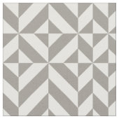 Silver Geometric Deco Cube Pattern Stof (Close Up)