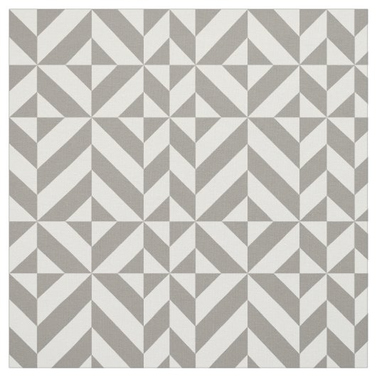 Silver Geometric Deco Cube Pattern Stof (Swatch)