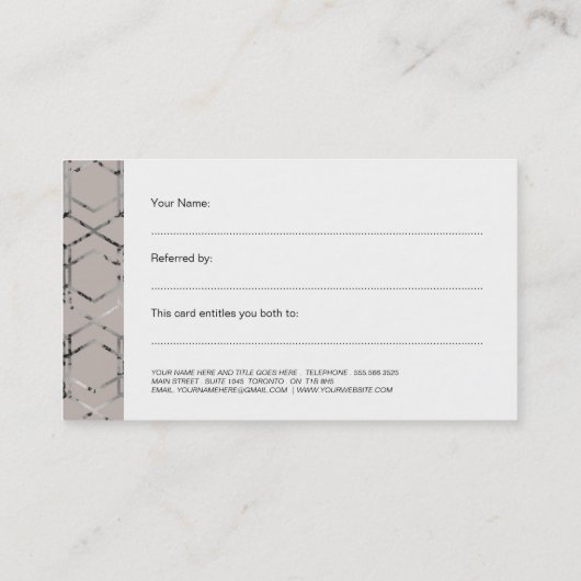 Silver Geometric Discount Cards Kortingskaartje (Achterkant)