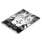 Silver Geometric Lion met aangepaste tekst Notitieboek (Linkerzijde)