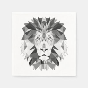 Silver Geometric Lion Servetten
