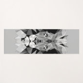 Silver Geometric Lion Yogamat (Voorkant (horizontaal))