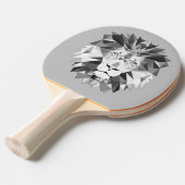 Silver Geometric Lions Head Tafeltennisbatje (Voorkant Gekanteld)