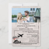 Silver Germany Passport Wedding Invitation Kaart (Voorkant)