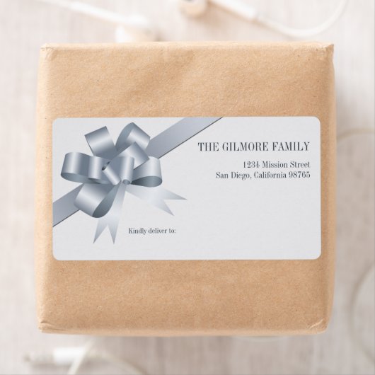 Silver gift bobbon vakantiedrukadres etiket (Insitu)