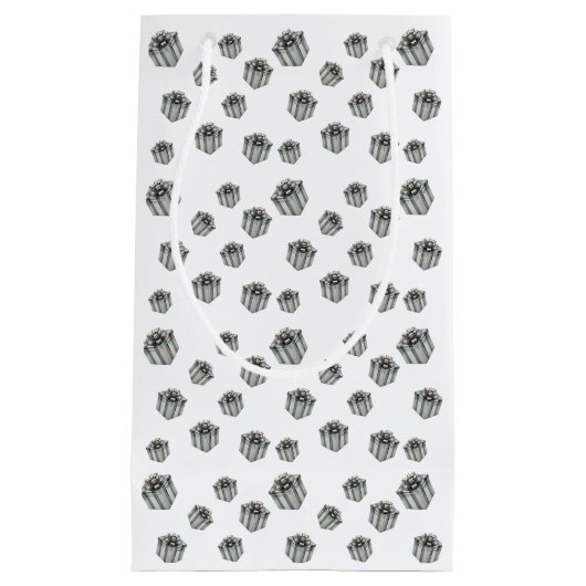 Silver Gift Boxes Elegant Holiday Premium Party Klein Cadeauzakje (Voorkant)