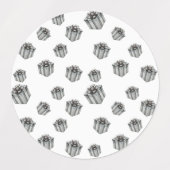 Silver Gift Boxes Elegant Holiday Premium Party Labels (Design 1)