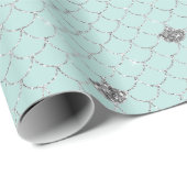 Silver Girly Mint Glitter Zeemeermin Sparkle Cadeaupapier (Rol Hoek)