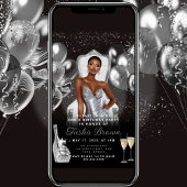 Silver Glam Balloons Royal Birthday Invitation Kaart