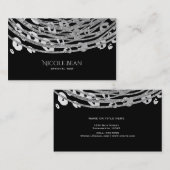 Silver Glam Cheetah Print Exotic Beauty Visitekaartje (Voorkant / Achterkant)