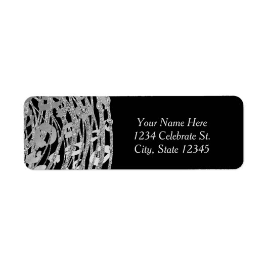 Silver Glam Cheetah Print Exotic Party Invitation Etiket (Voorkant)