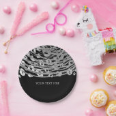 Silver Glam Cheetah Print Exotic Print Party Papieren Bordje (Feest)