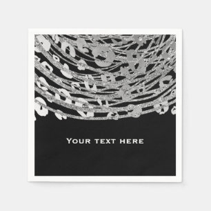 Silver Glam Cheetah Print Exotic Print Party Servet