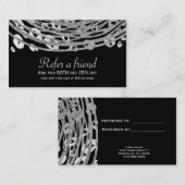 Silver Glam Cheetah Print Exotic Verwijs een vrien Aanbevelingskaartje (Voorkant / Achterkant)