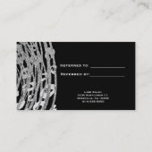 Silver Glam Cheetah Print Exotic Verwijs een vrien Aanbevelingskaartje (Achterkant)