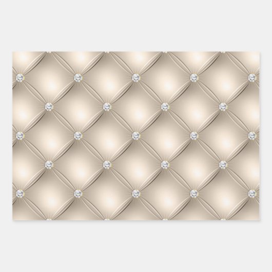 Silver Glam Diamond Blush Champagne Inpakpapier Vel (Voorkant 3)