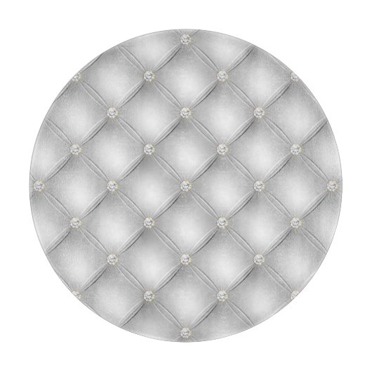 Silver Glam Diamond Blush Pink Snijplank (Voorkant)