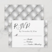 Silver Glam Diamond RSVP Informatiekaartje (Voorkant / Achterkant)