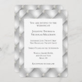 Silver Glam Diamond Wedding Kaart (Voorkant / Achterkant)