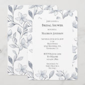 Silver Glam Floral Vrijgezellenfeest Kaart (Voorkant / Achterkant)