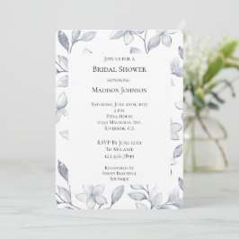Silver Glam Floral Vrijgezellenfeest Kaart