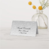 Silver Glam Glitter Place Card Plaatskaartje (Achterkant)