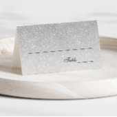 Silver Glam Glitter Place Card Plaatskaartje