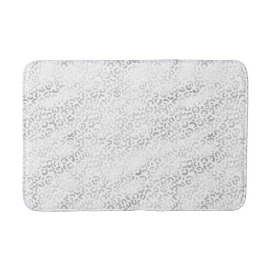 Silver Glam Leopard Print Badmat (Voorkant)