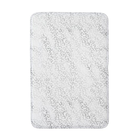 Silver Glam Leopard Print Badmat (Voorkant Verticaal)