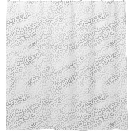 Silver Glam Leopard Print Douchegordijn (Voorkant)